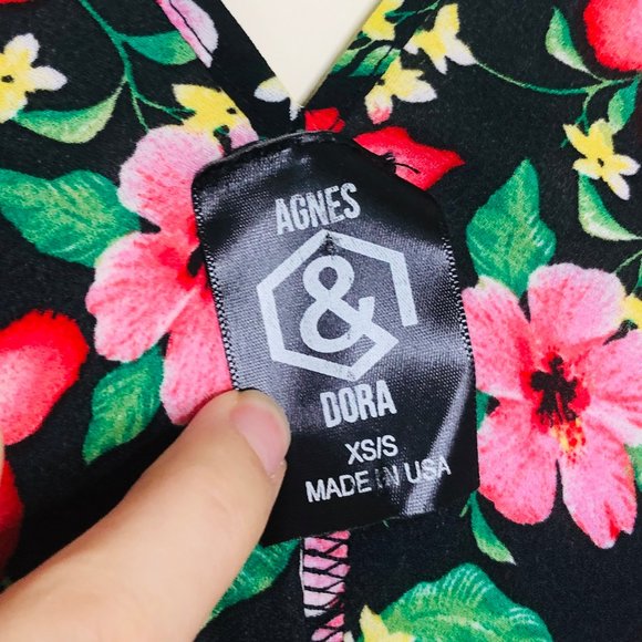 AGNES & DORA | Hawaiian Floral Kimono Robe Swim Coverup Pink XS/S - Picture 5 of 6